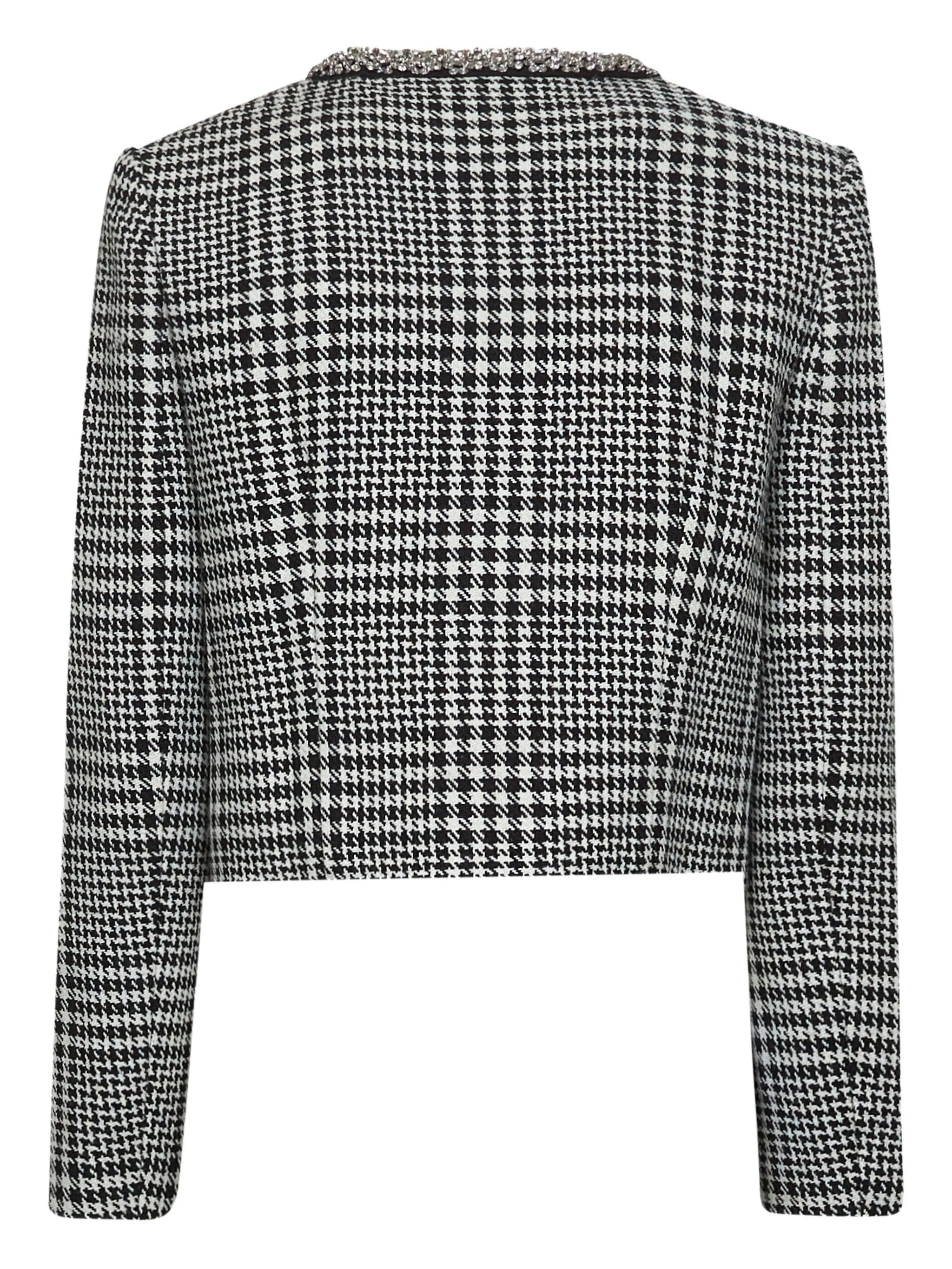 HOUNDSTOOTH CRYSTAL TRIM JACKET