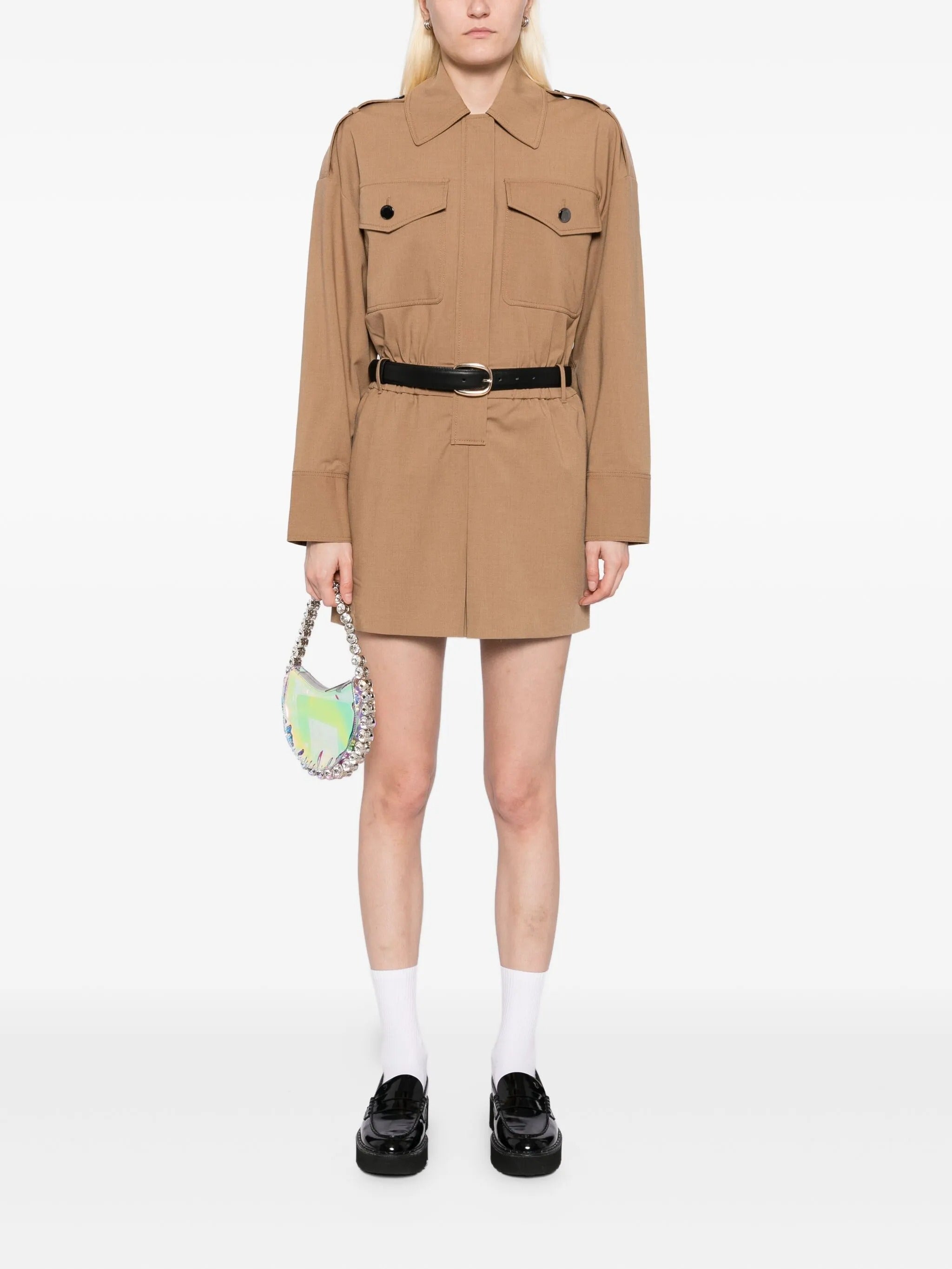 BEIGE TWILL PLAYSUIT