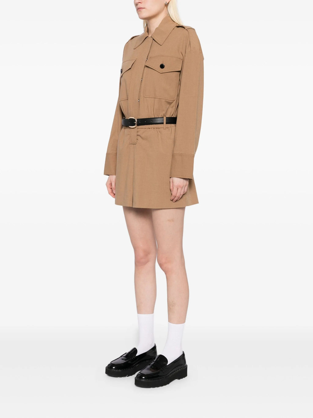 BEIGE TWILL PLAYSUIT