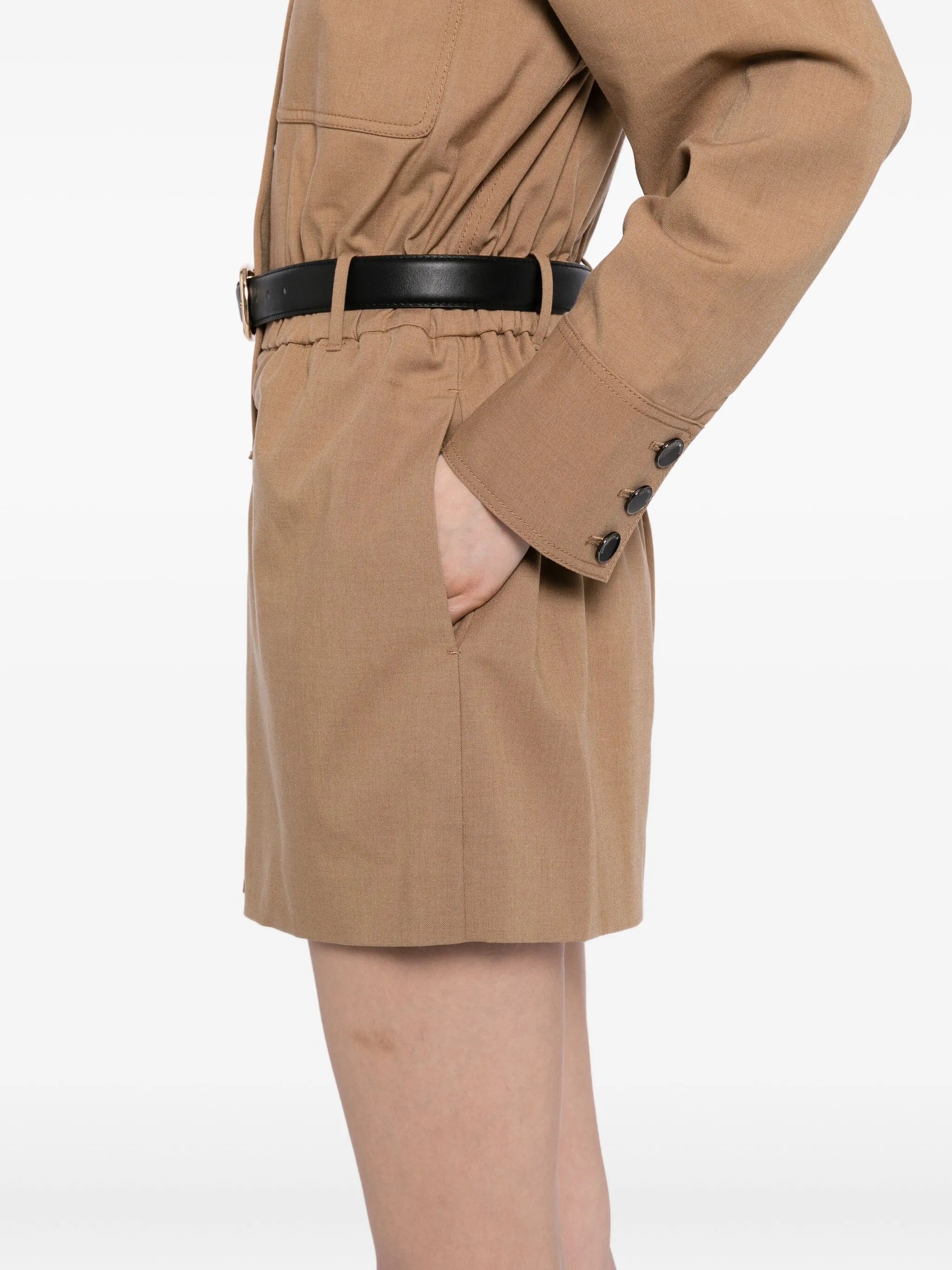 BEIGE TWILL PLAYSUIT