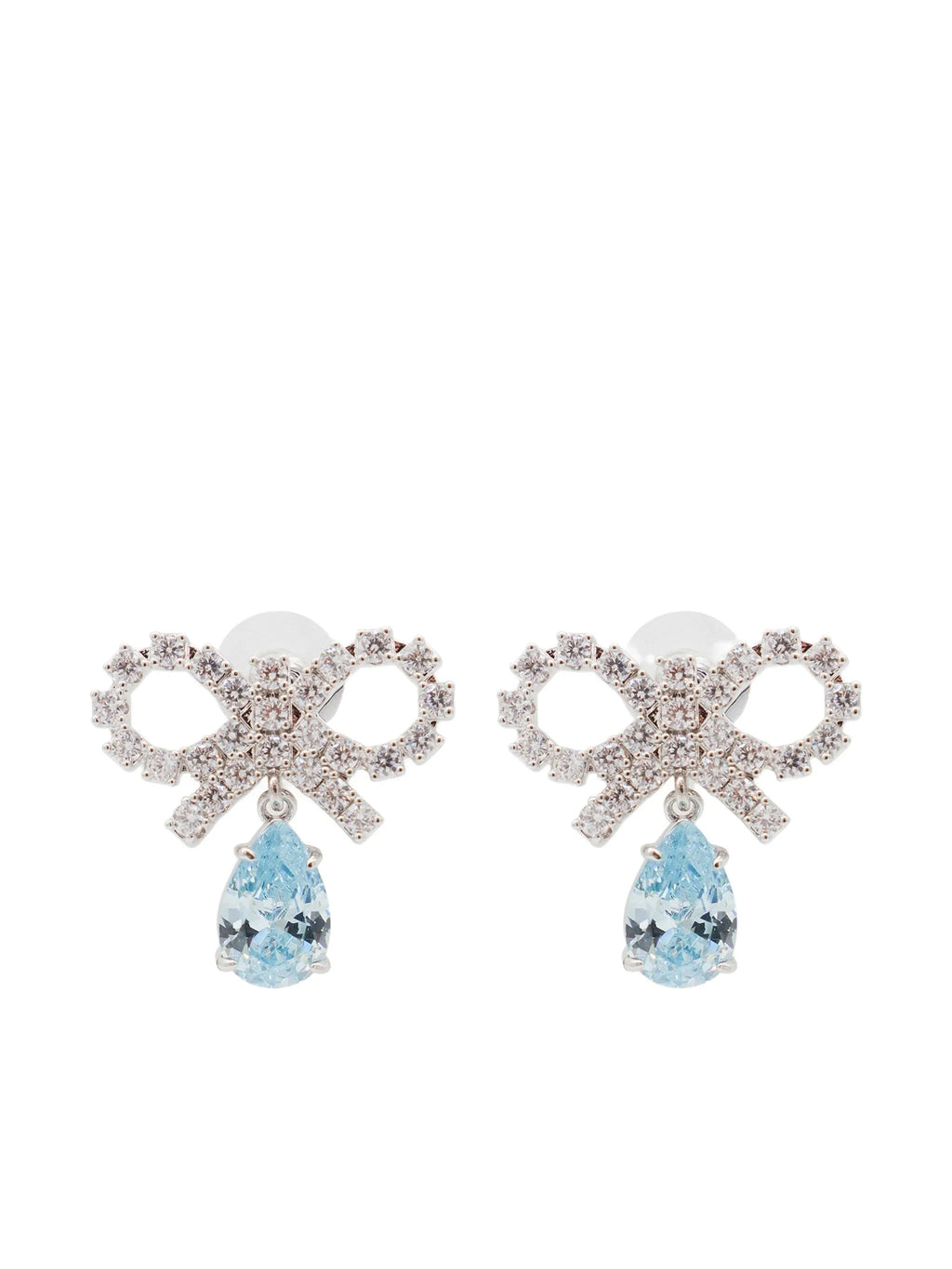 MICRO BOW BLUE DROPLET EARRINGS