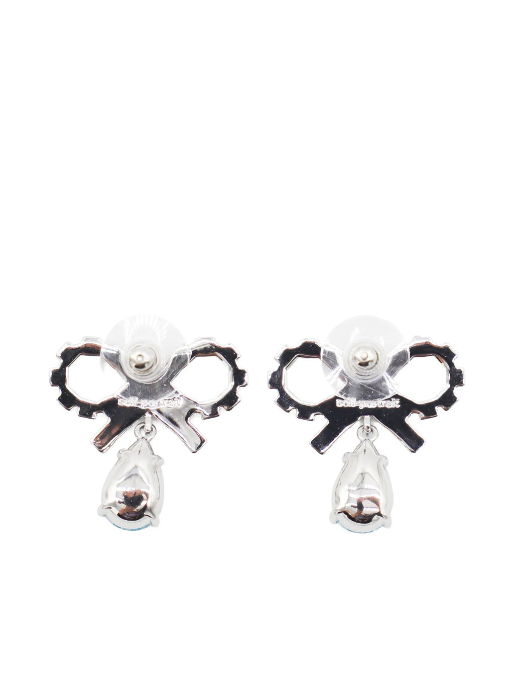 MICRO BOW BLUE DROPLET EARRINGS