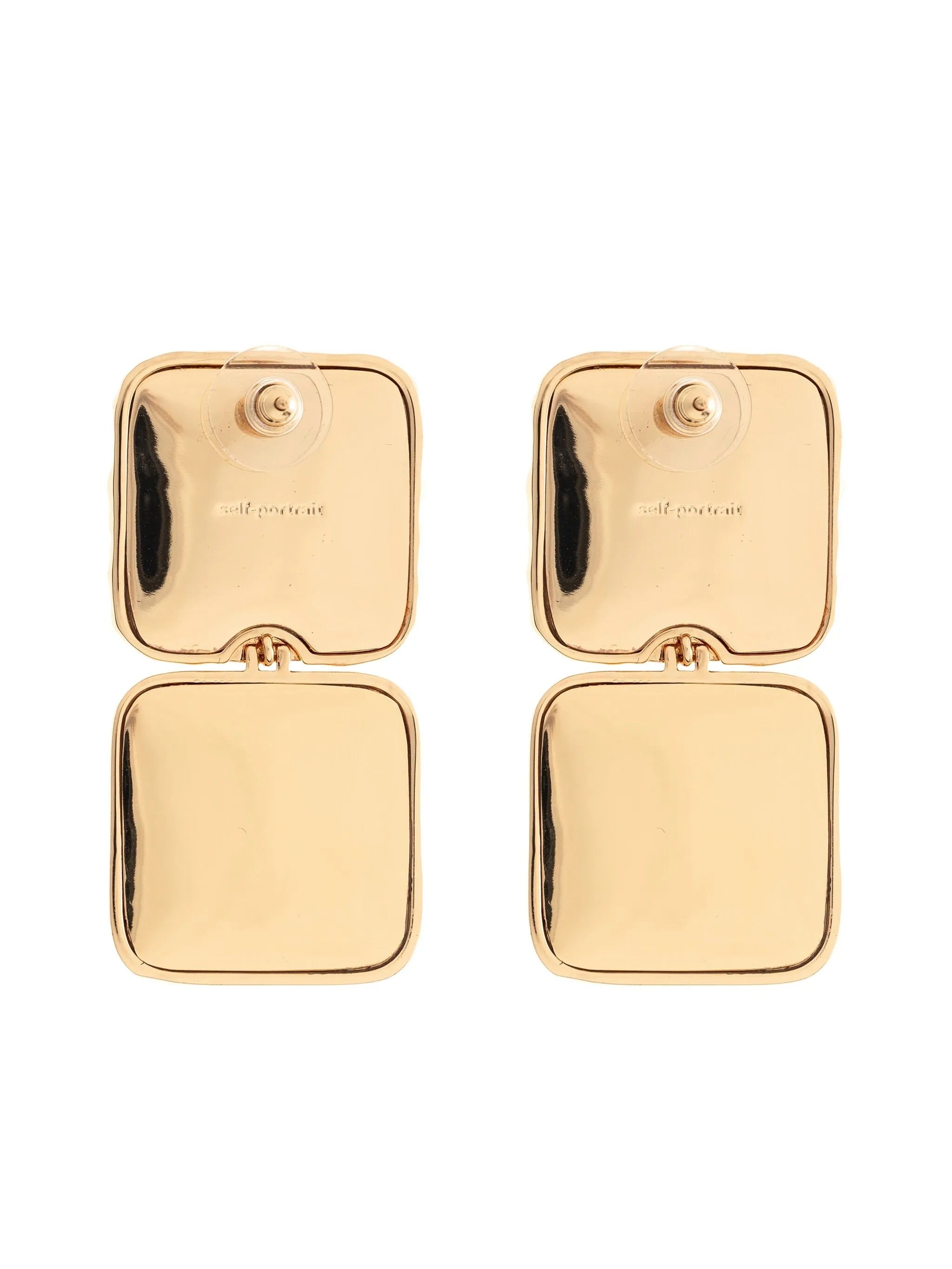 MOTTLED GOLD PEARL TIERED EARRINGS