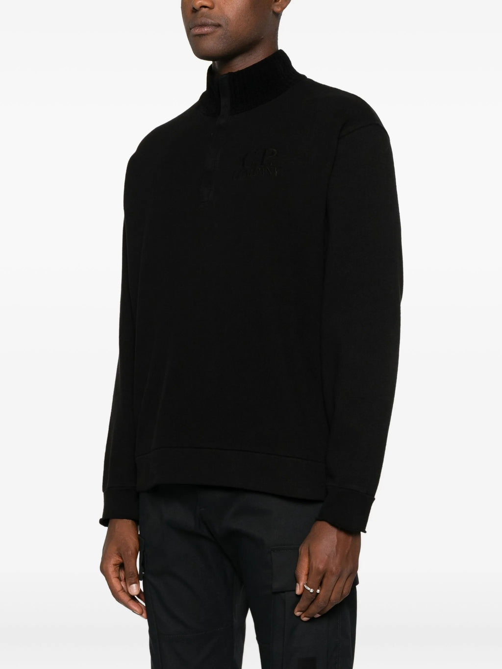 SWEATSHIRTS POLO COLLAR IN ACERO FLEECE