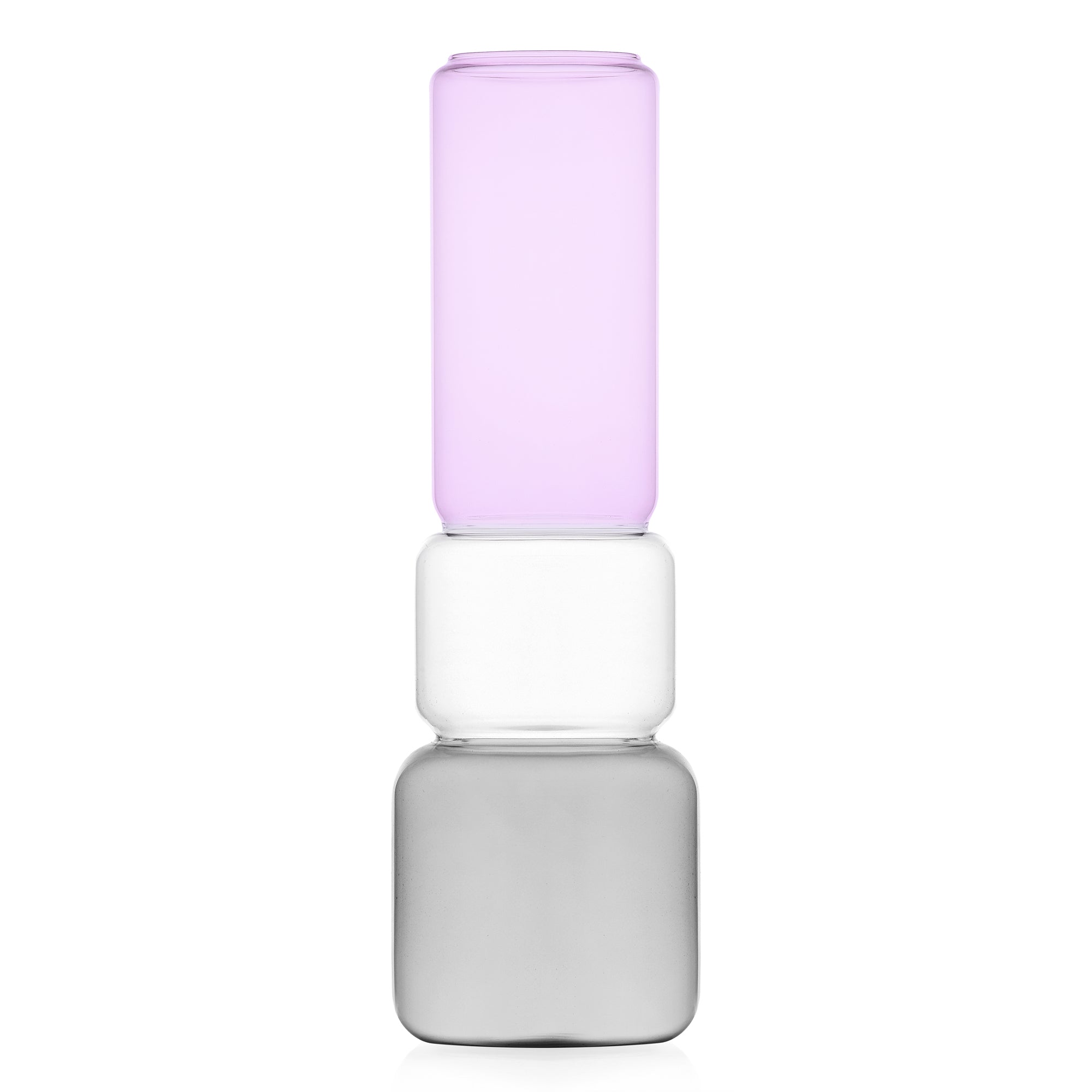 REVOLVE vase smoke/clear/PINK