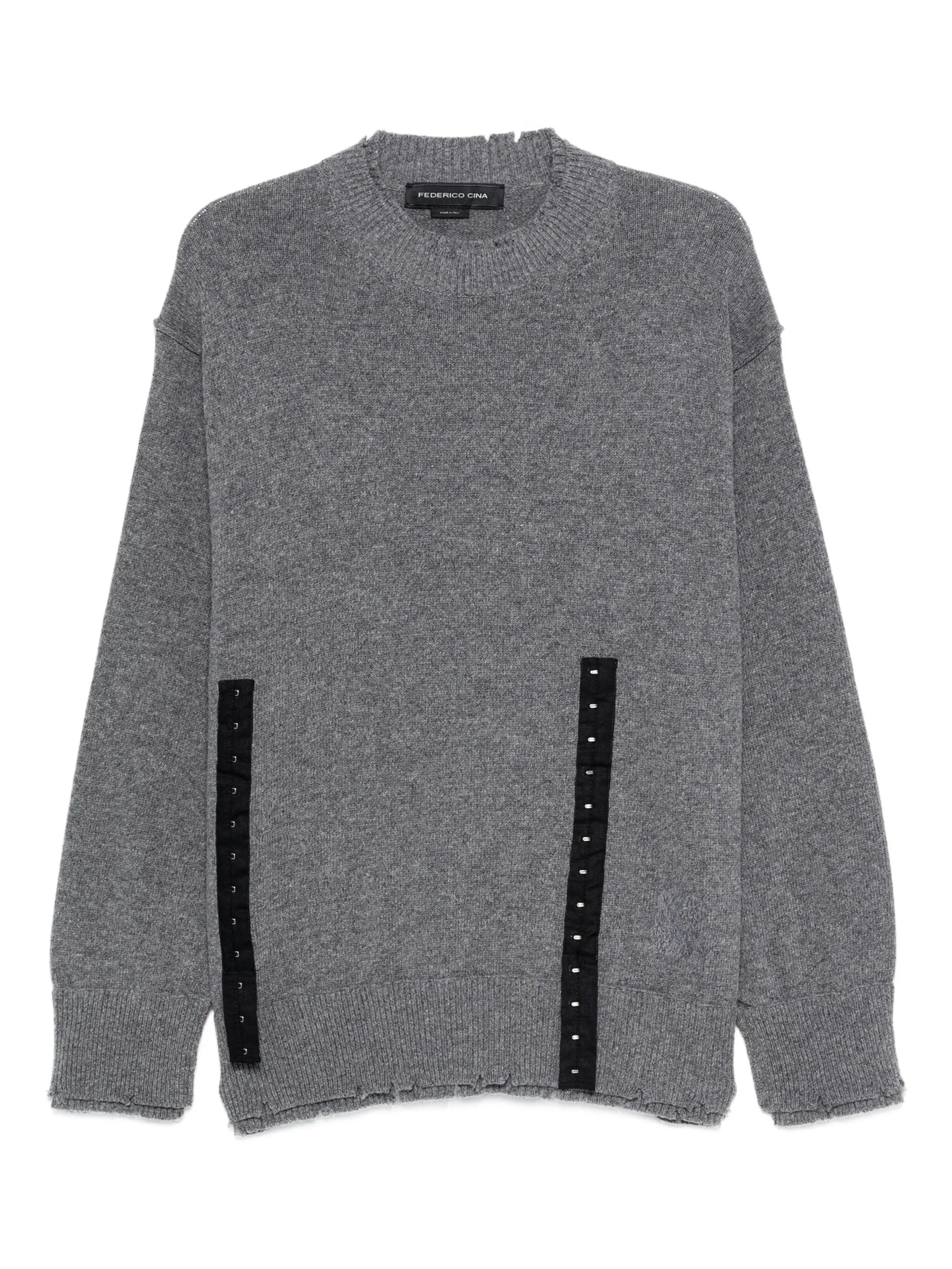 CORSET DISTRESSED CREWNECK