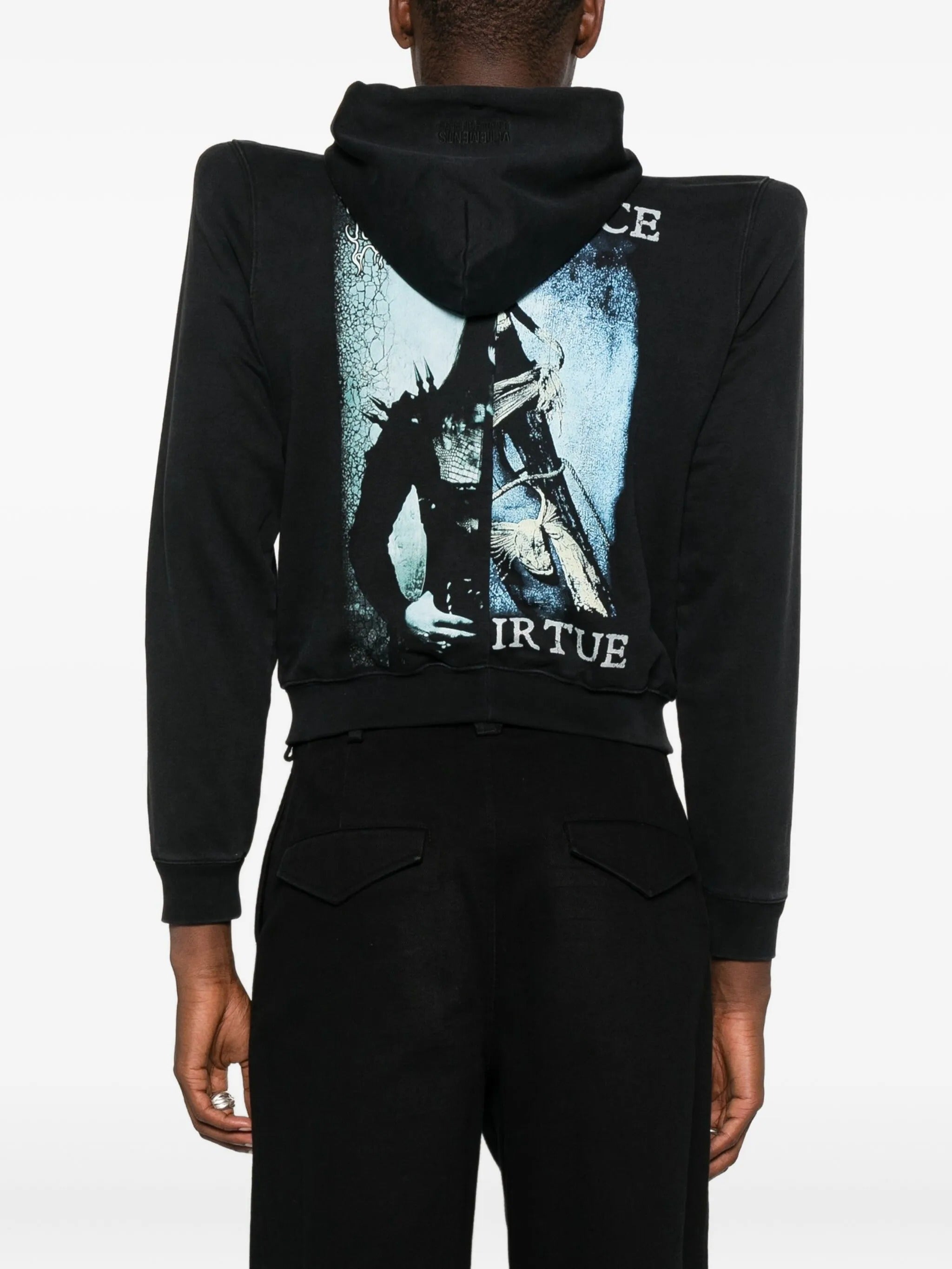 COF CUT UP EXTREME SHOULDER FITTED ZIP UP HOODIE