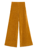 double velvet high waist pants
