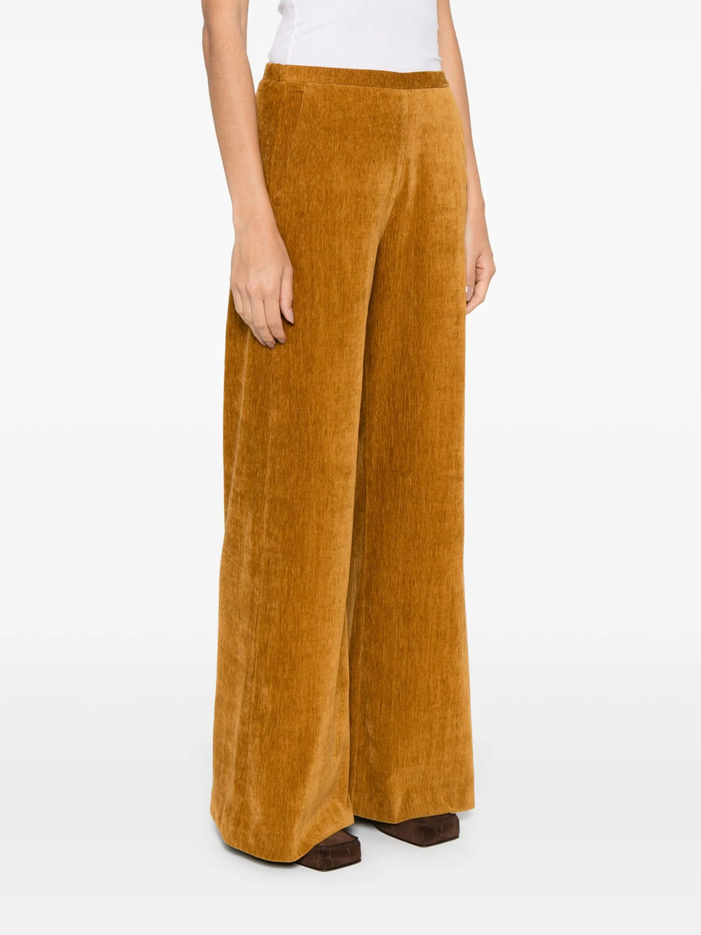 double velvet high waist pants