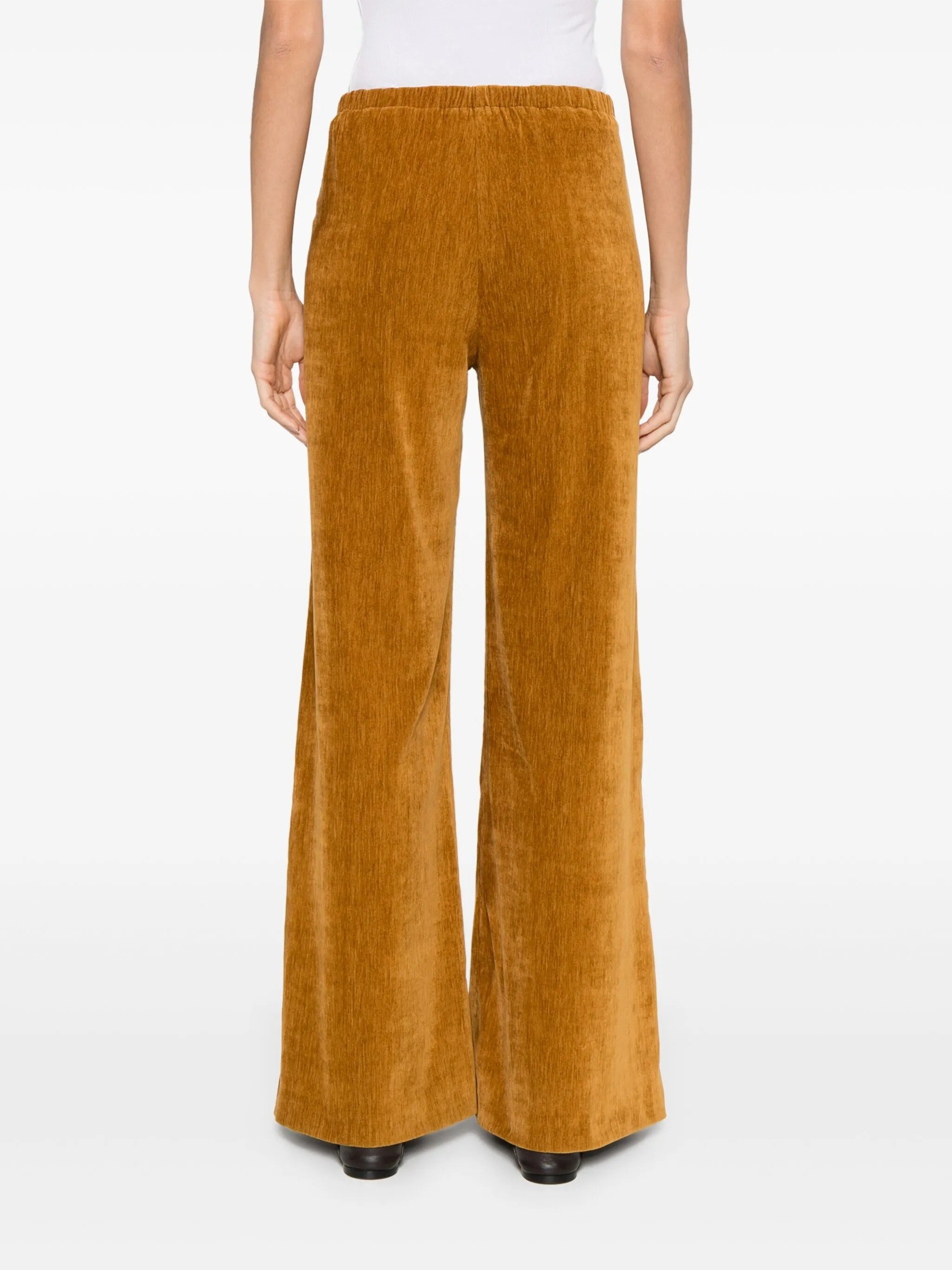double velvet high waist pants