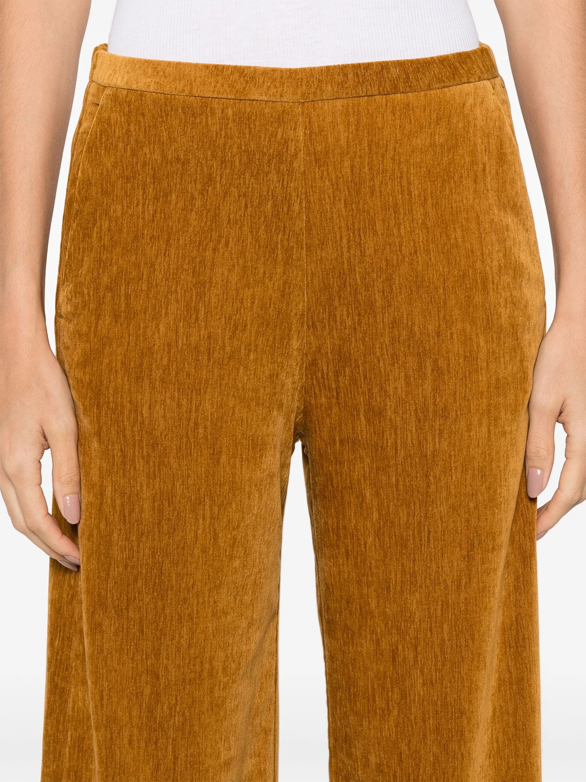 double velvet high waist pants