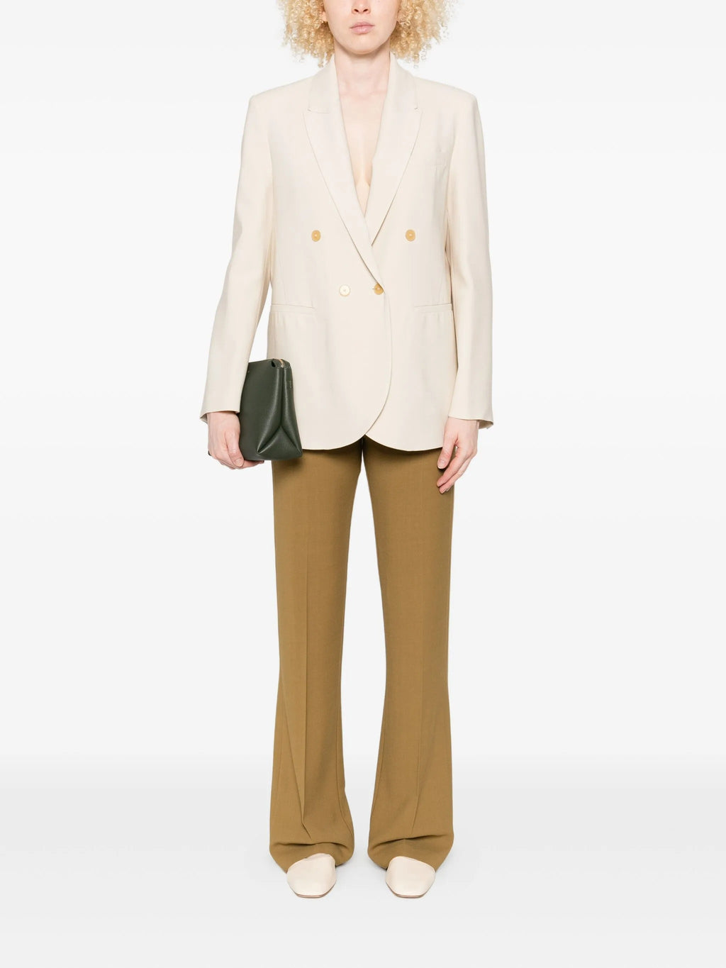 wool viscose twill regular waist pants