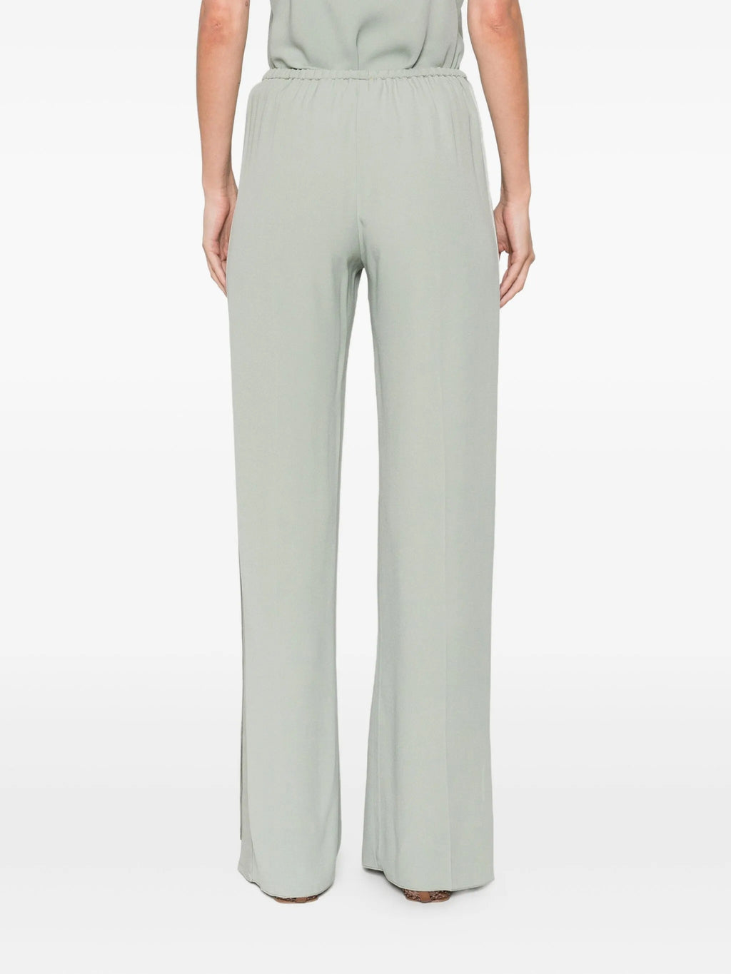 matte anvers satin regular waist smoking pants