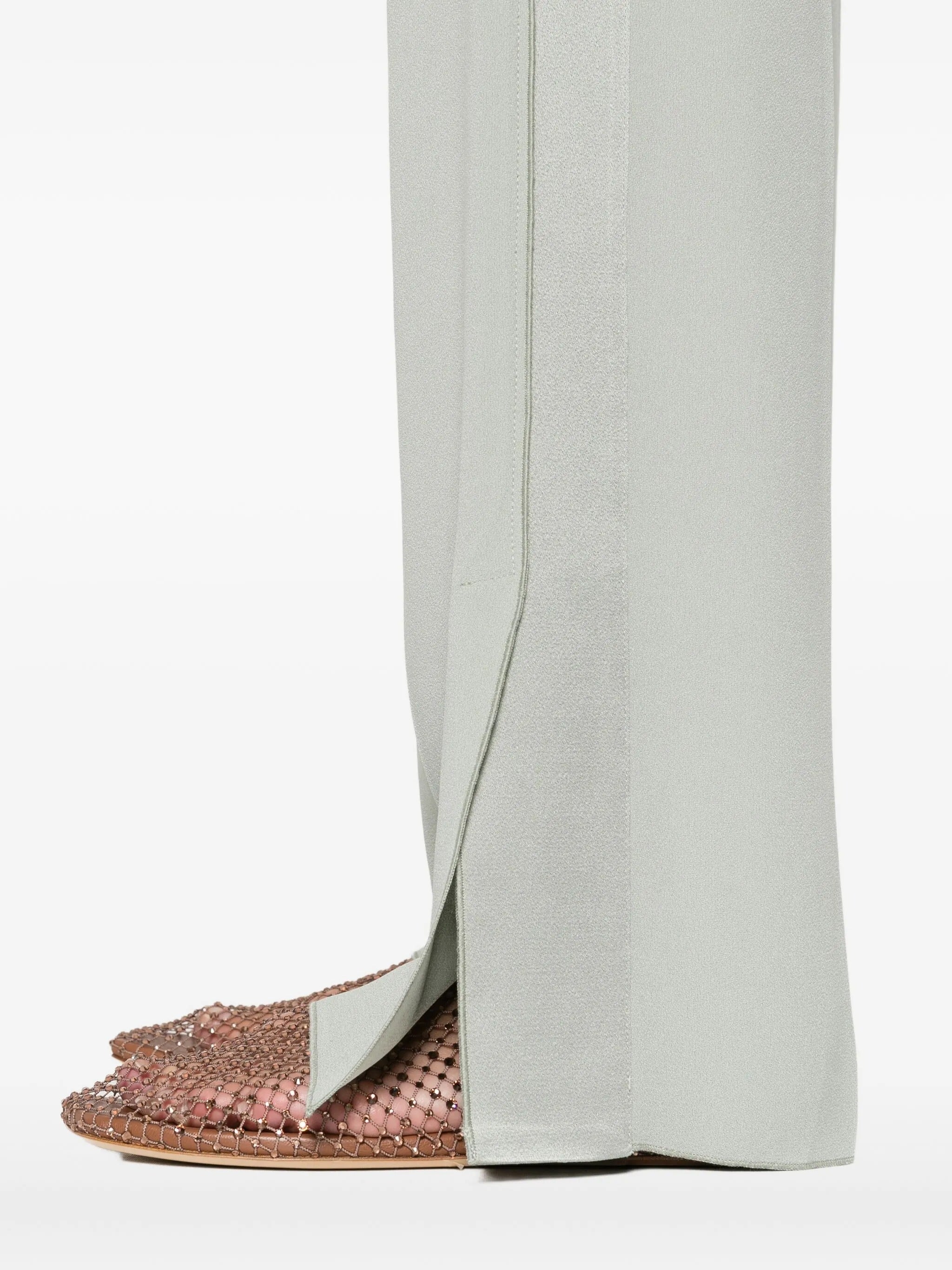 matte anvers satin regular waist smoking pants