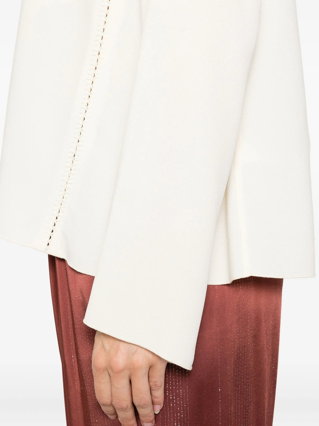 matte anvers satin embroidered top