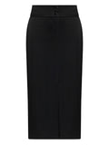 shiny anvers satin pencil skirt