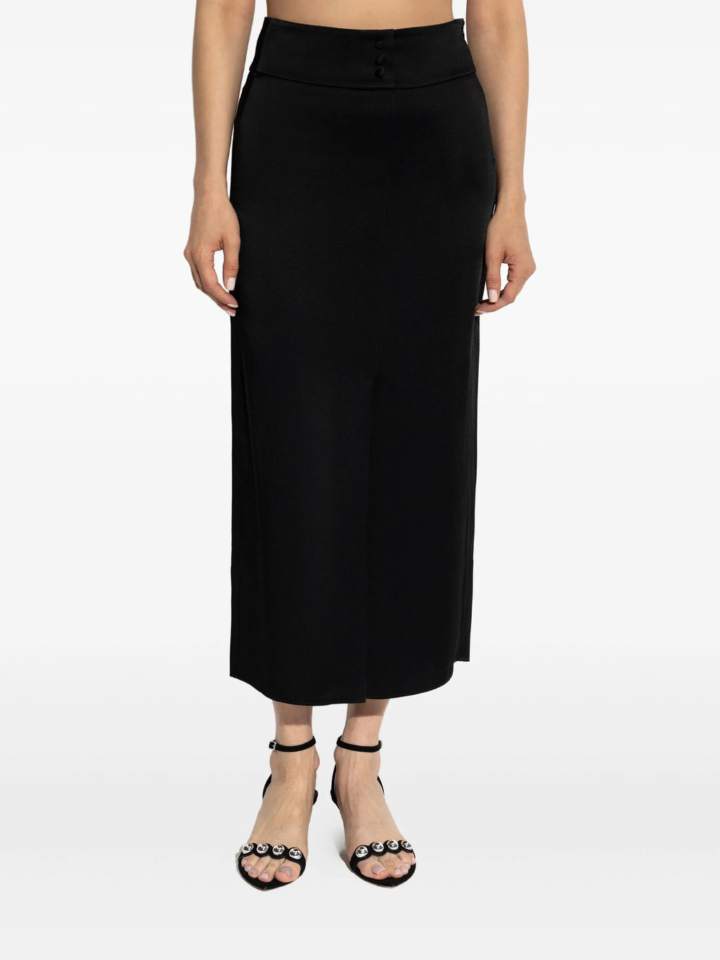 shiny anvers satin pencil skirt