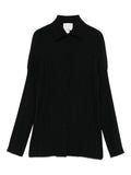poly crepe plisse` overshirt