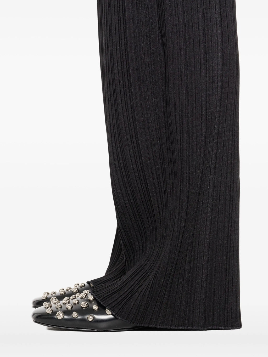 poly crepe plisse` regular waist pants