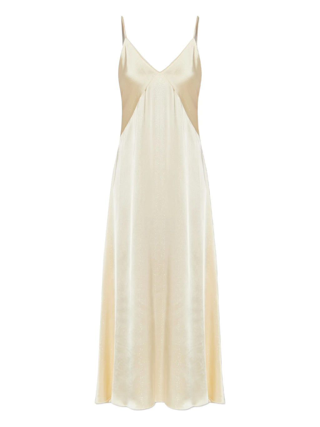 silver pinstripe satin slipdress