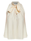 heavy stretch silk satin bow-tie top