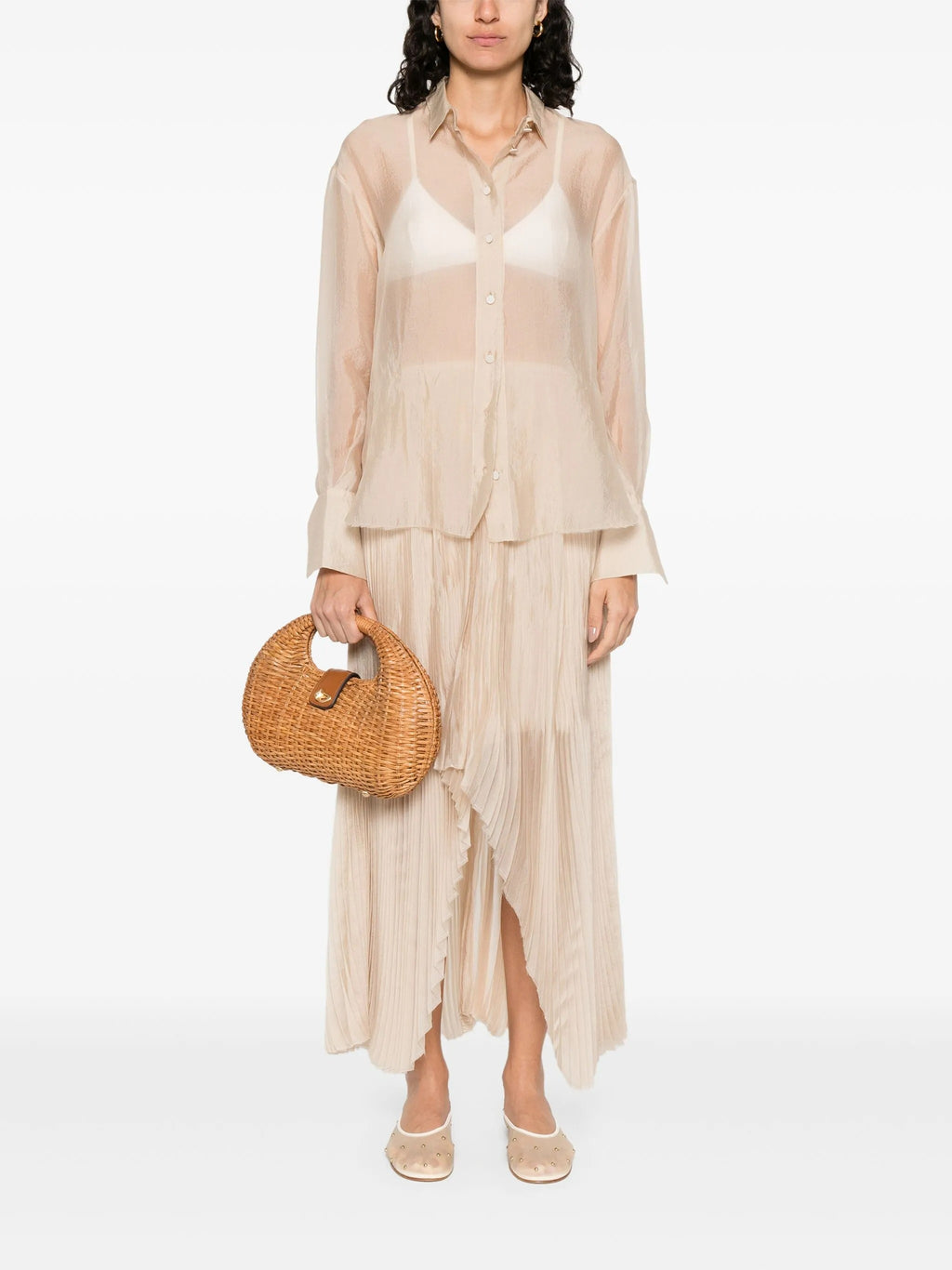 contemporary organza plisse` skirt