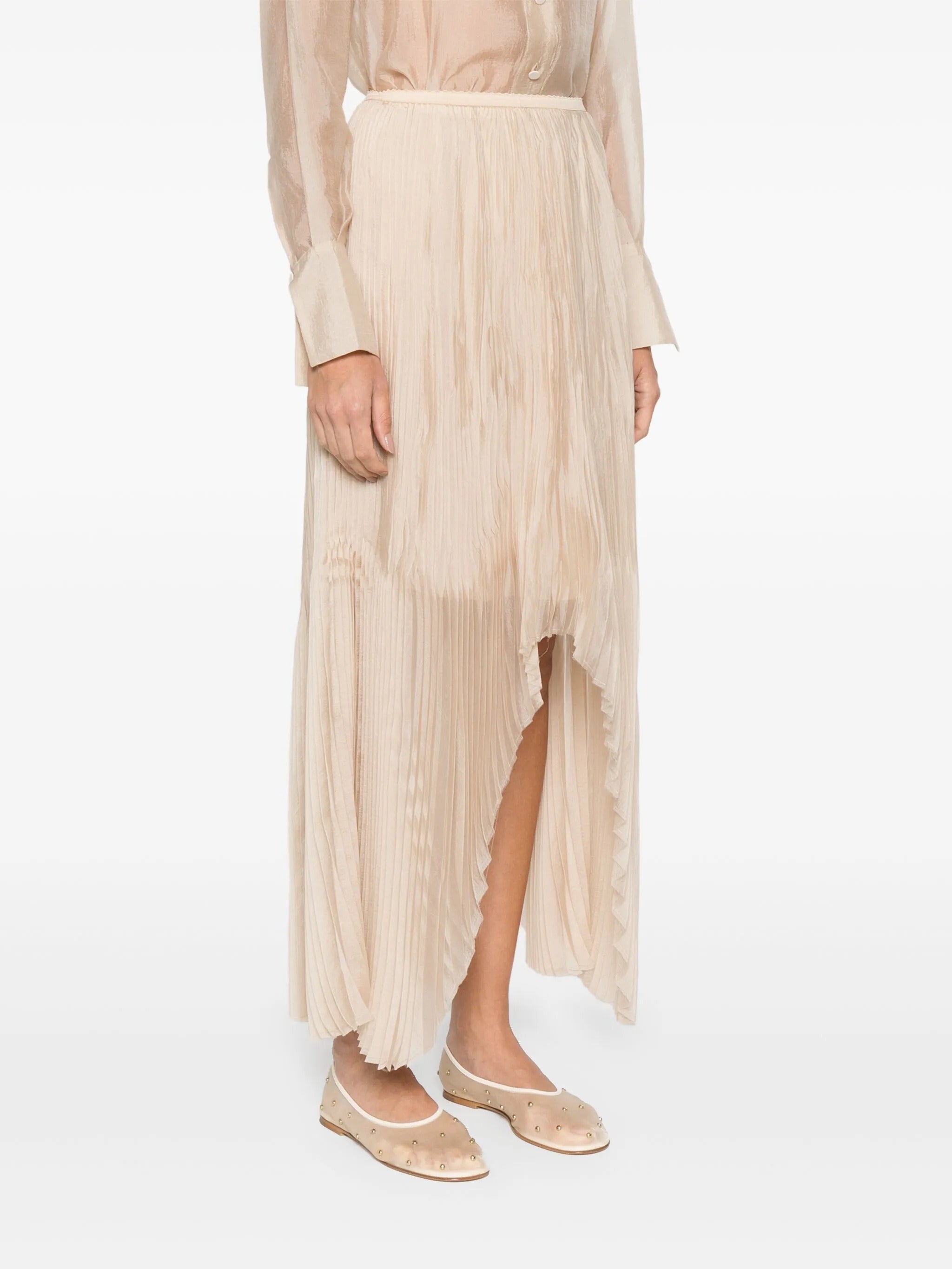 contemporary organza plisse` skirt