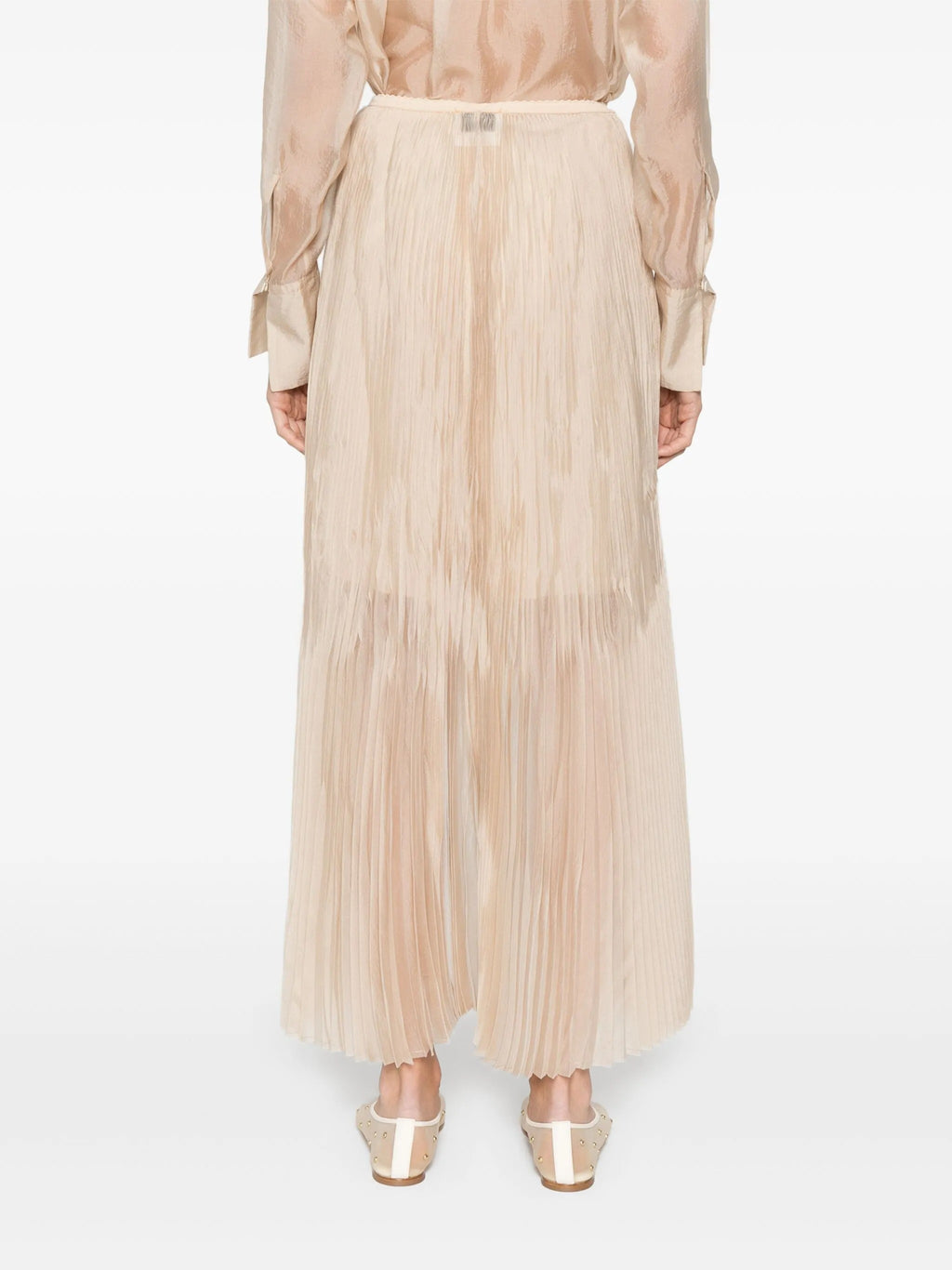 contemporary organza plisse` skirt