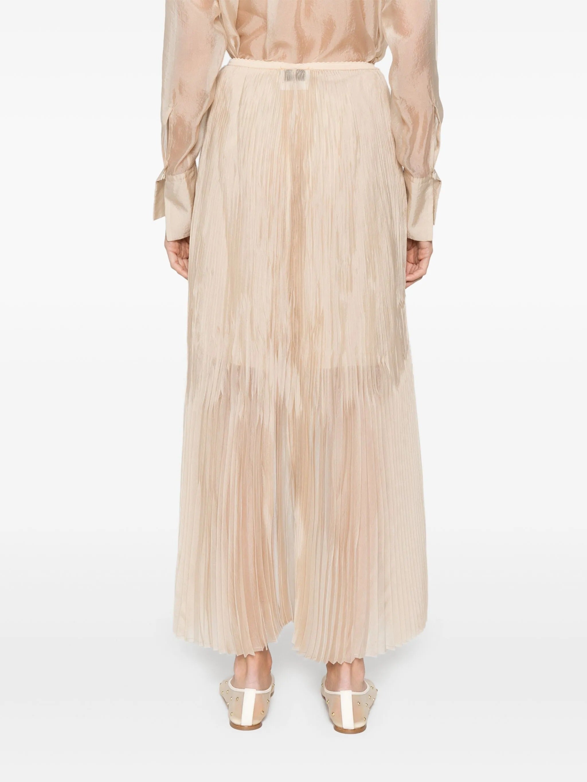 contemporary organza plisse` skirt