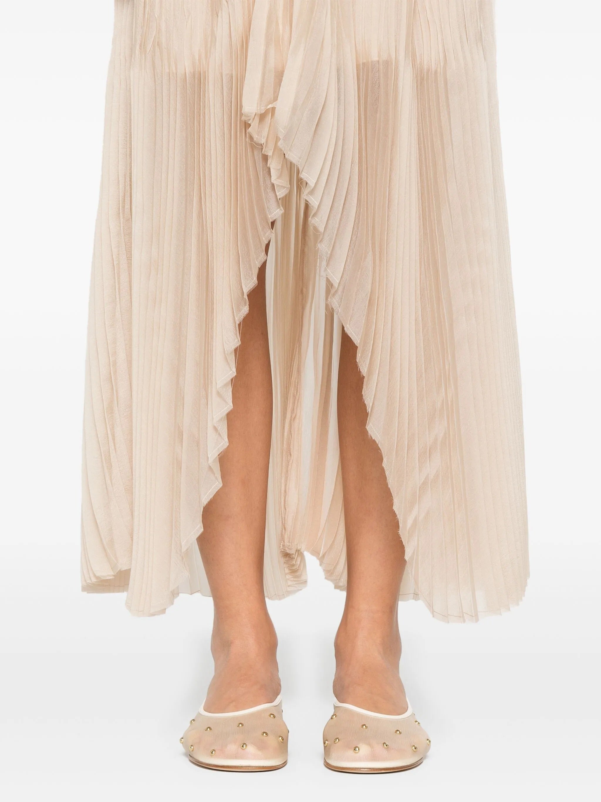 contemporary organza plisse` skirt