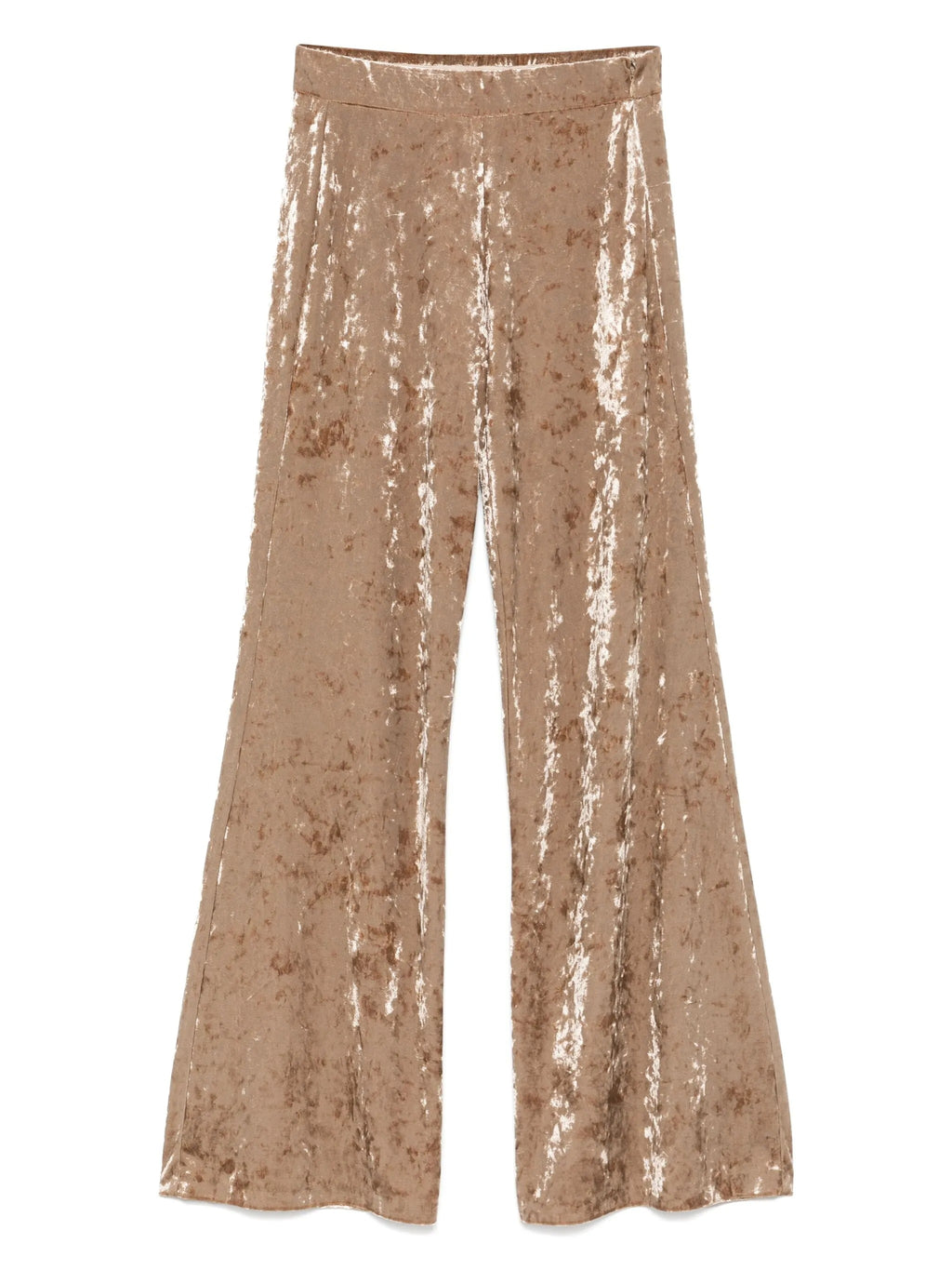 iridescent stretch velvet high waist pants