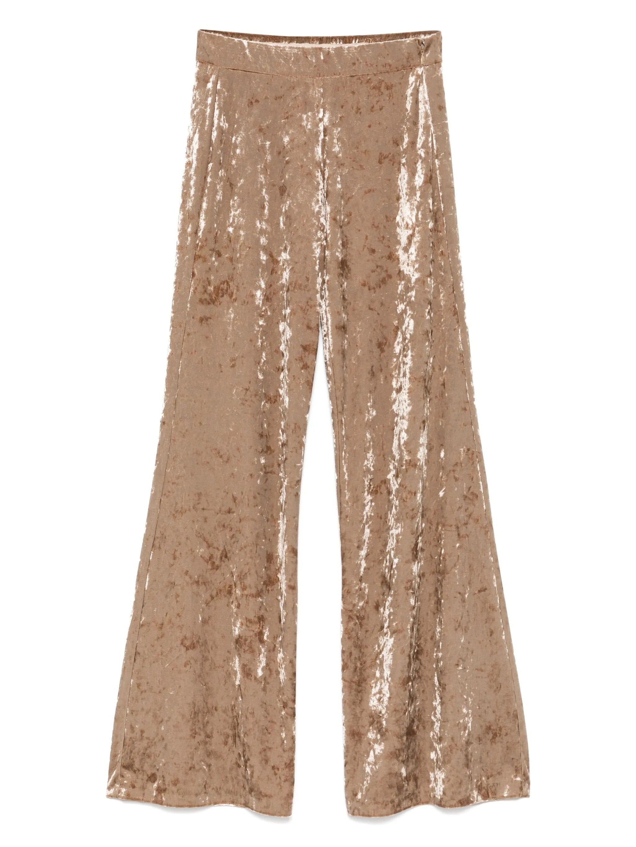 iridescent stretch velvet high waist pants