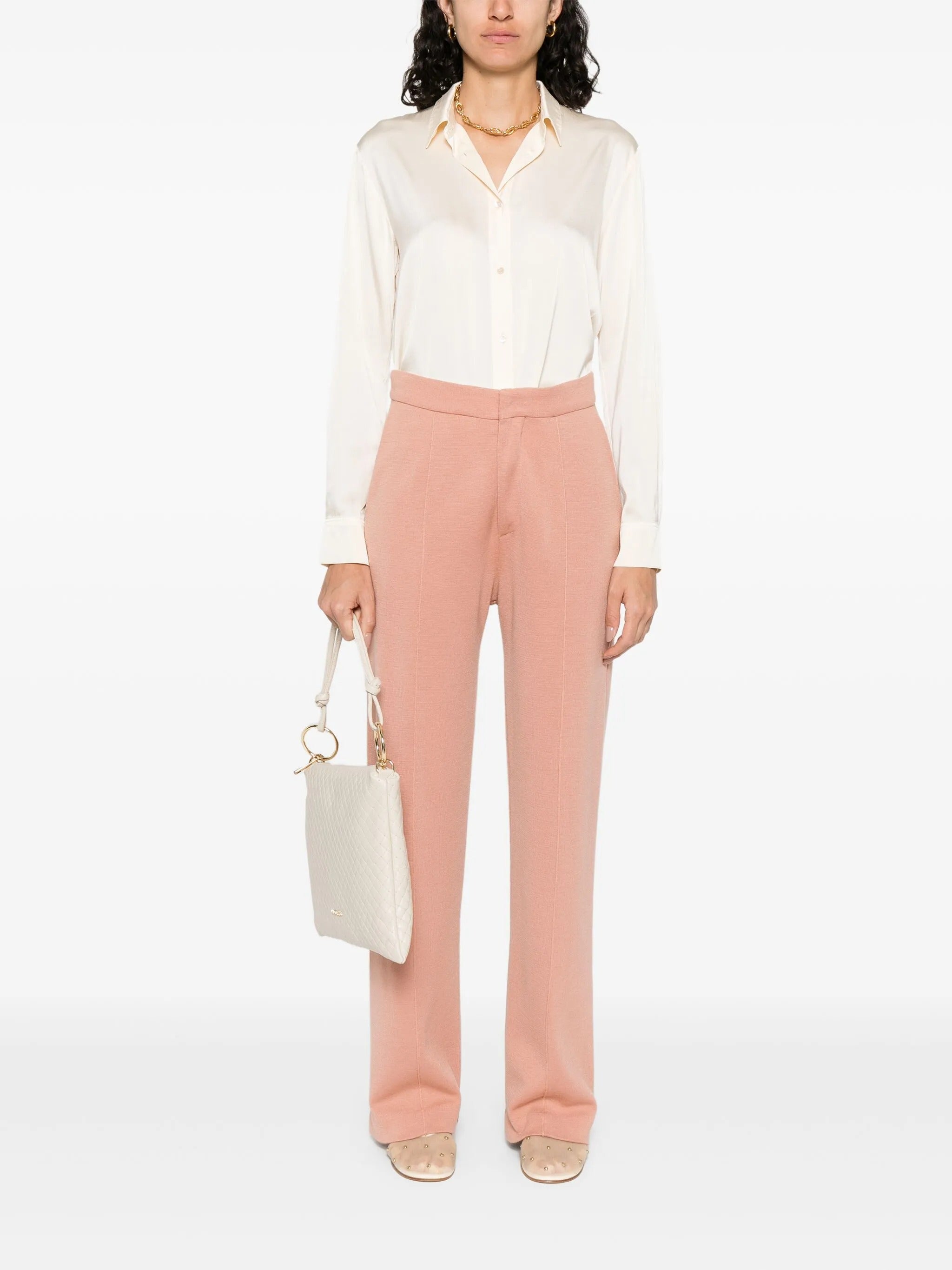 essential heavy stretch silk satin shirt