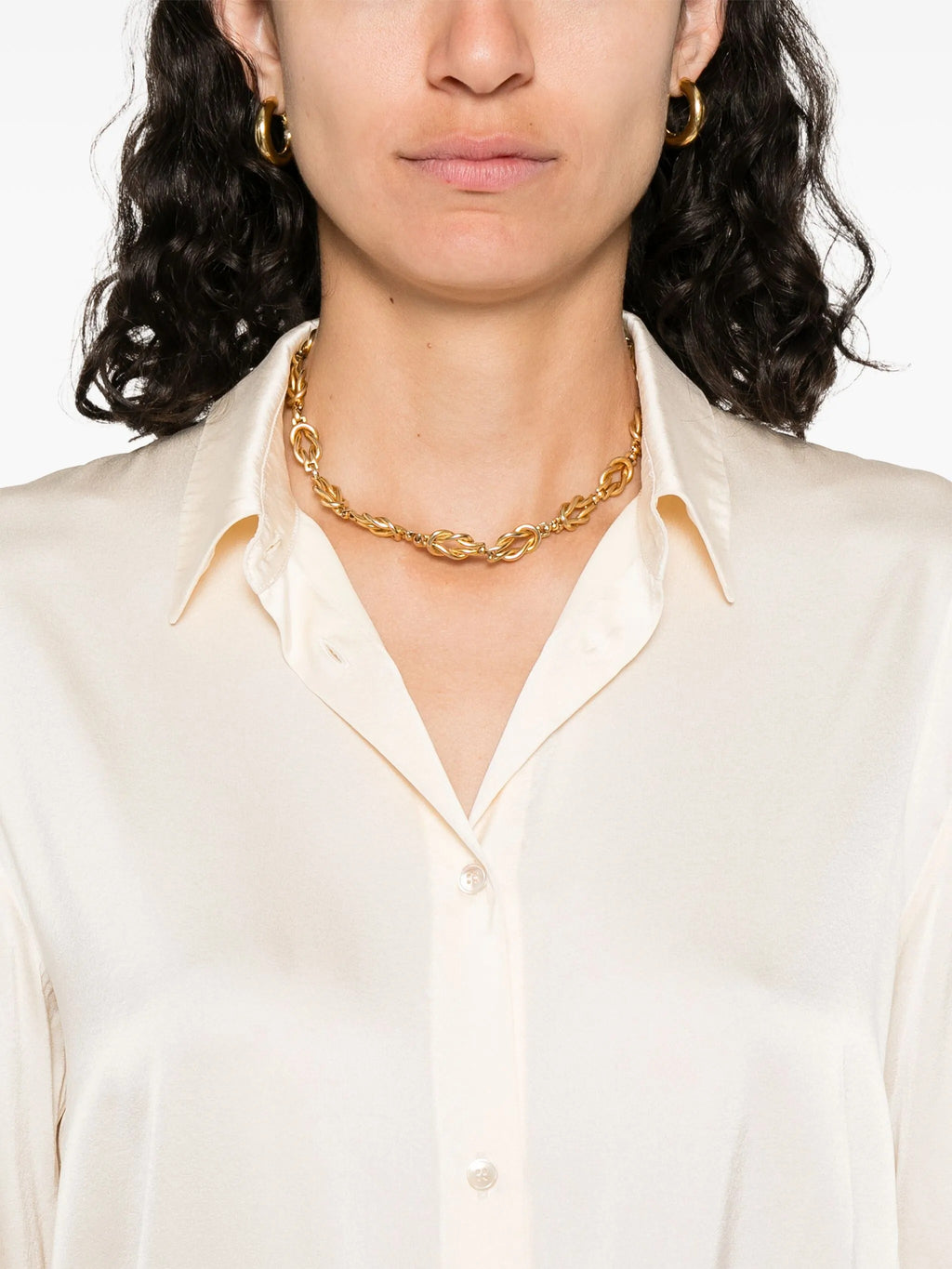 essential heavy stretch silk satin shirt