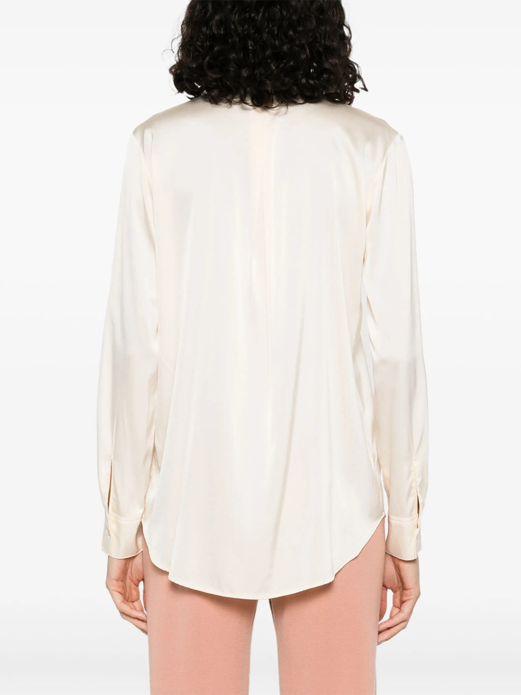 essential heavy stretch silk satin shirt