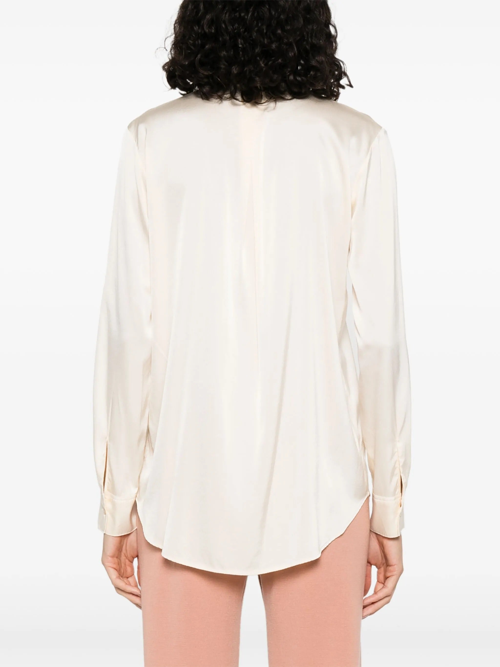 essential heavy stretch silk satin shirt