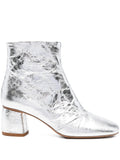 craquele` laminated leather anckle boots