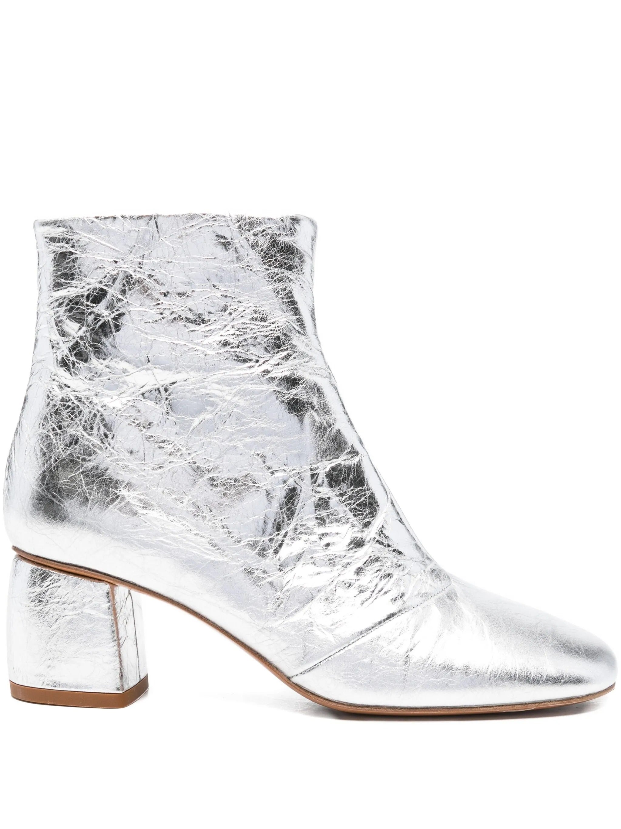 craquele` laminated leather anckle boots
