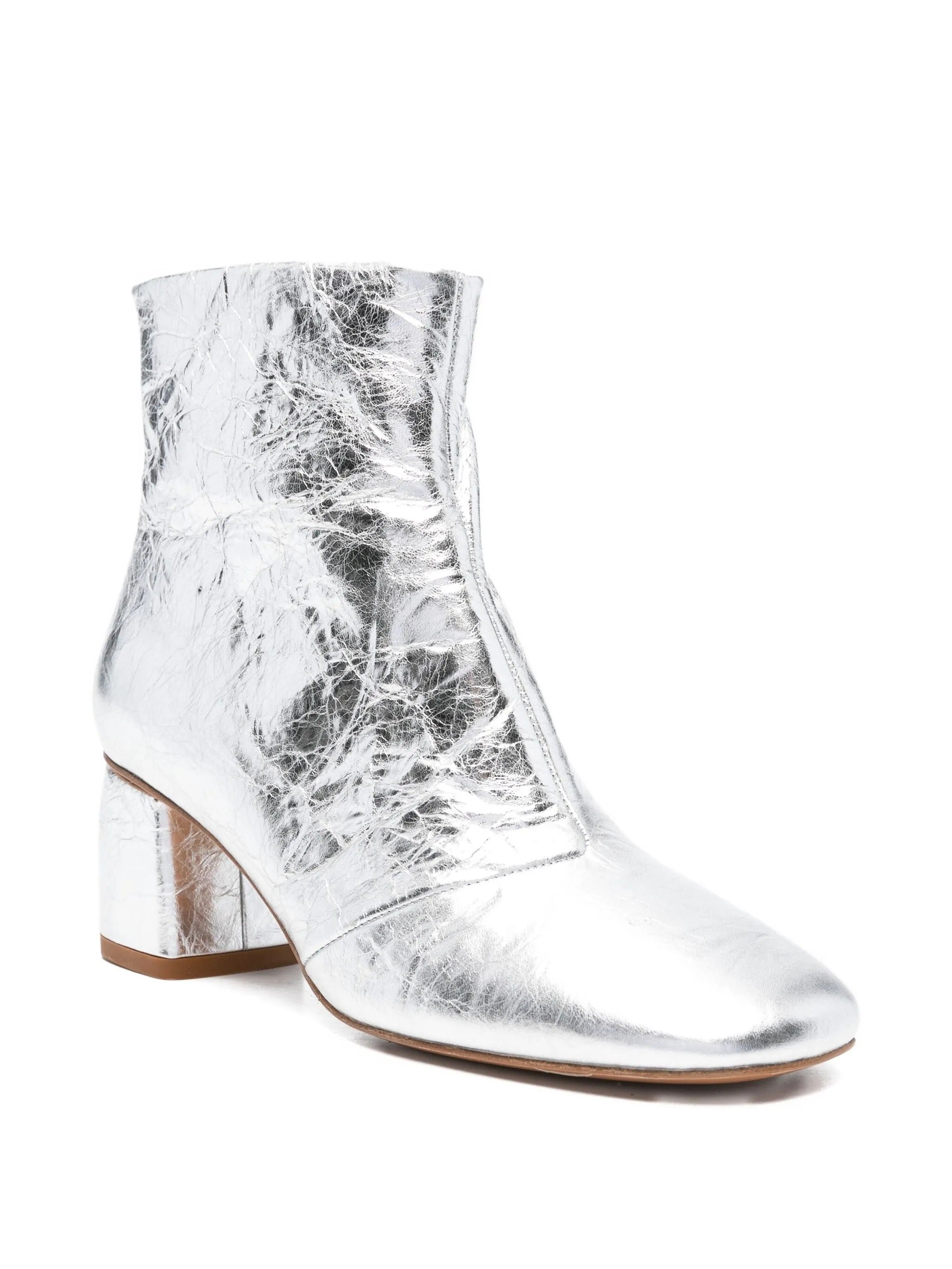 craquele` laminated leather anckle boots