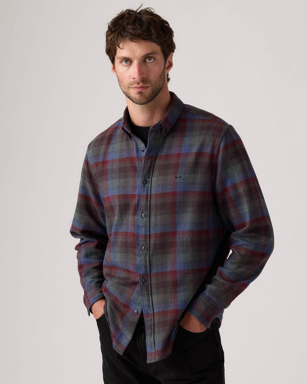 AUTHENTIC BUTTON DOWN BENNETT PLAID NAVY