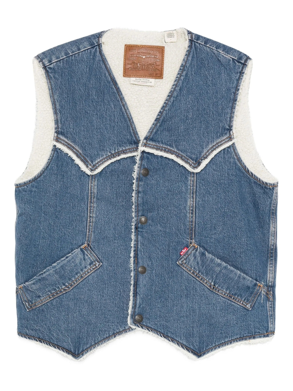 WESTERN DENIM SHERP VEST SKY DESERT SHER