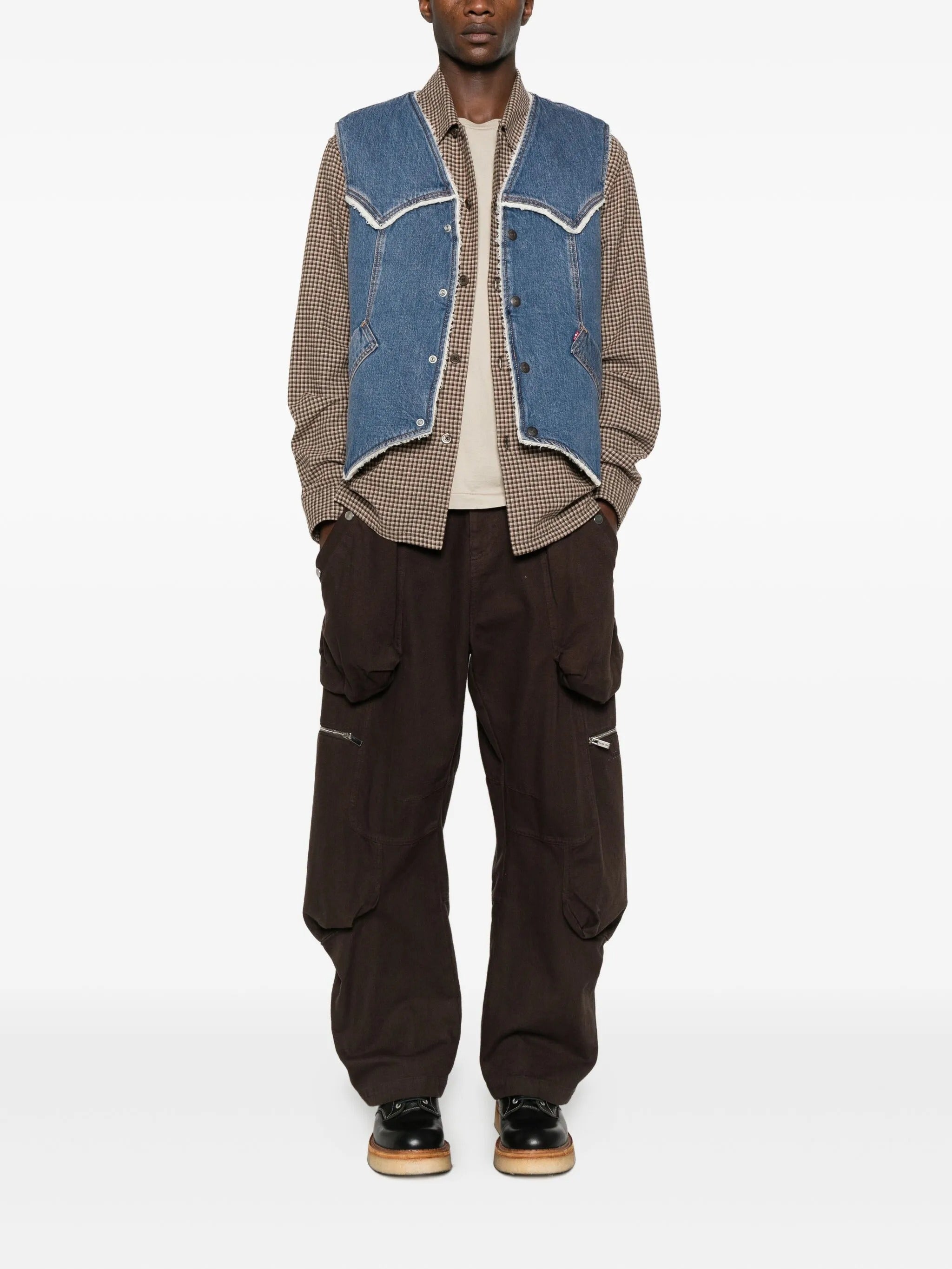 WESTERN DENIM SHERP VEST SKY DESERT SHER