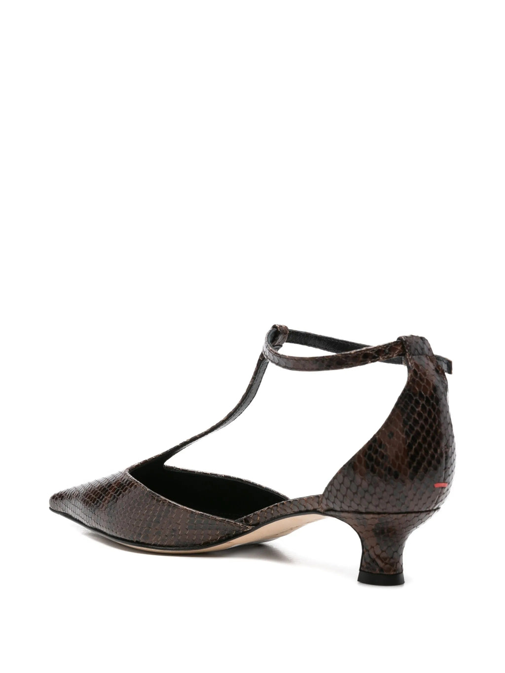 LIZ SNAKE PRINT CALF LEATHER MOKA