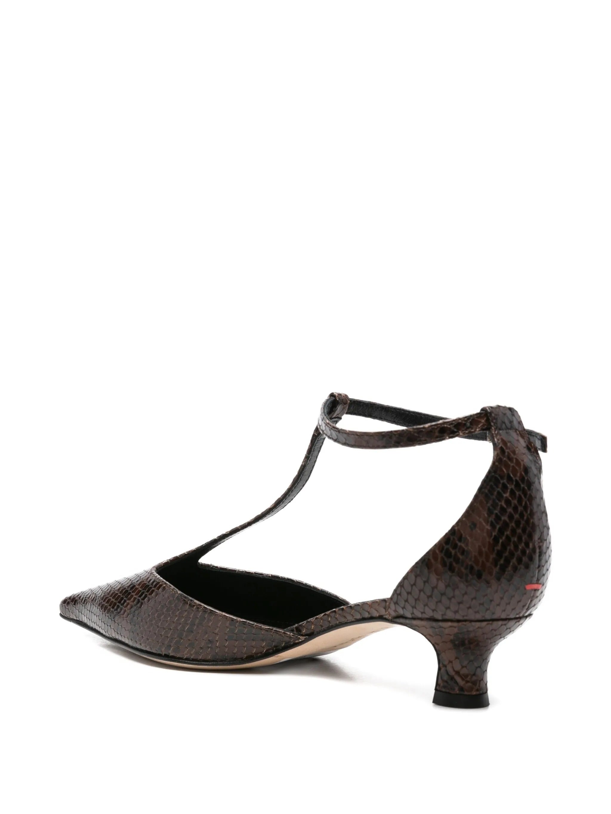LIZ SNAKE PRINT CALF LEATHER MOKA