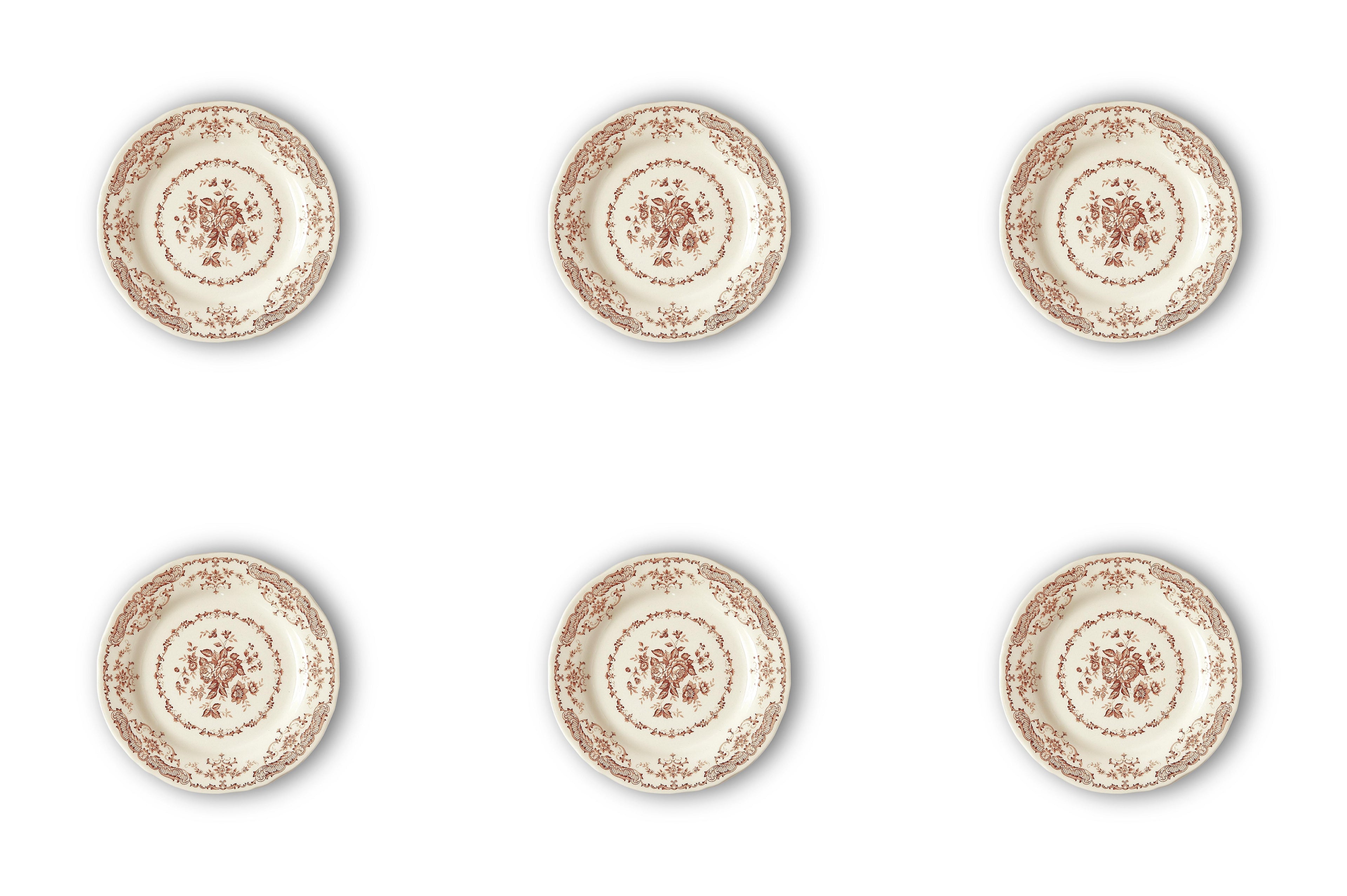 PIATTO FRUTTA CM.20,7 ROSE TERRACOTTA