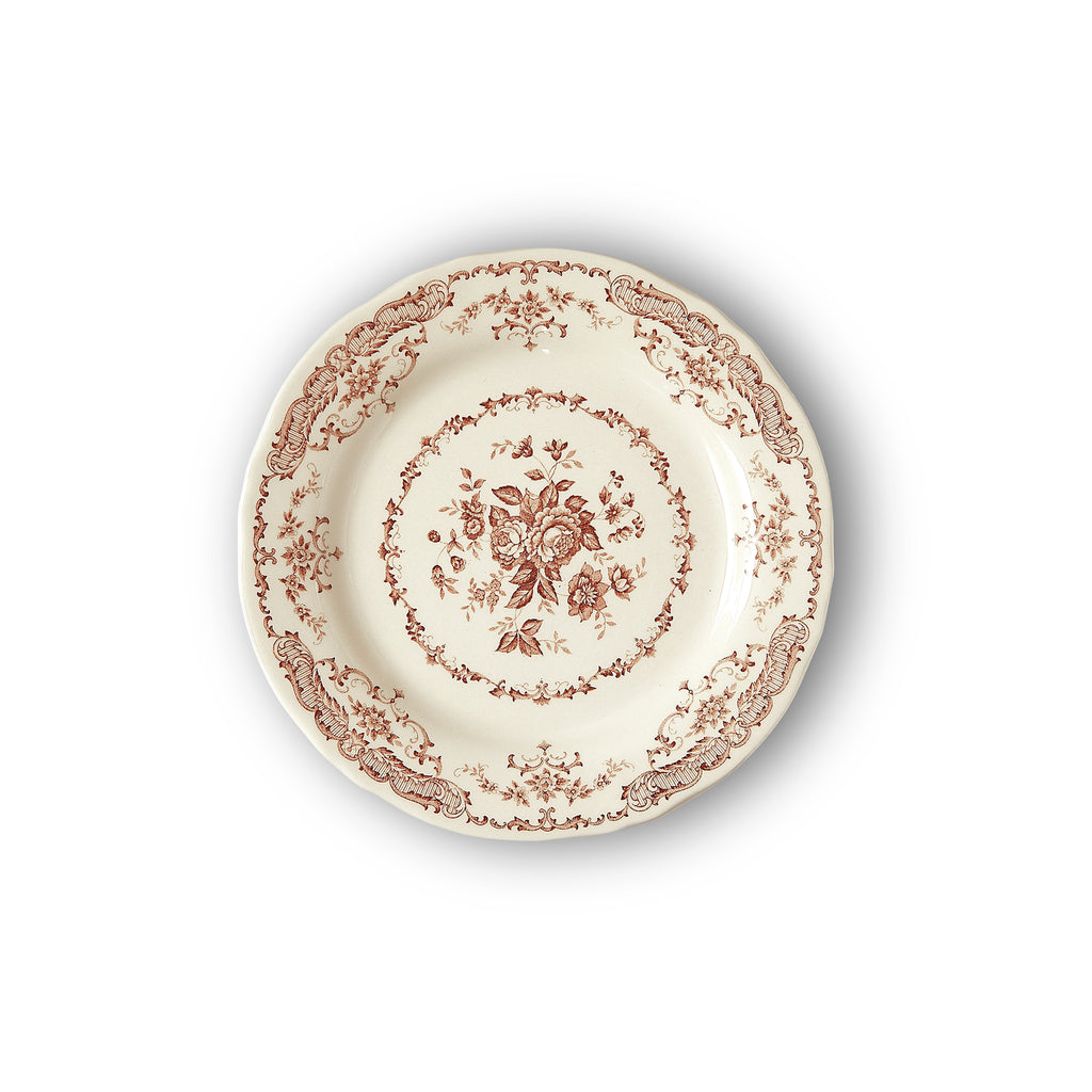 PIATTO FRUTTA CM.20,7 ROSE TERRACOTTA