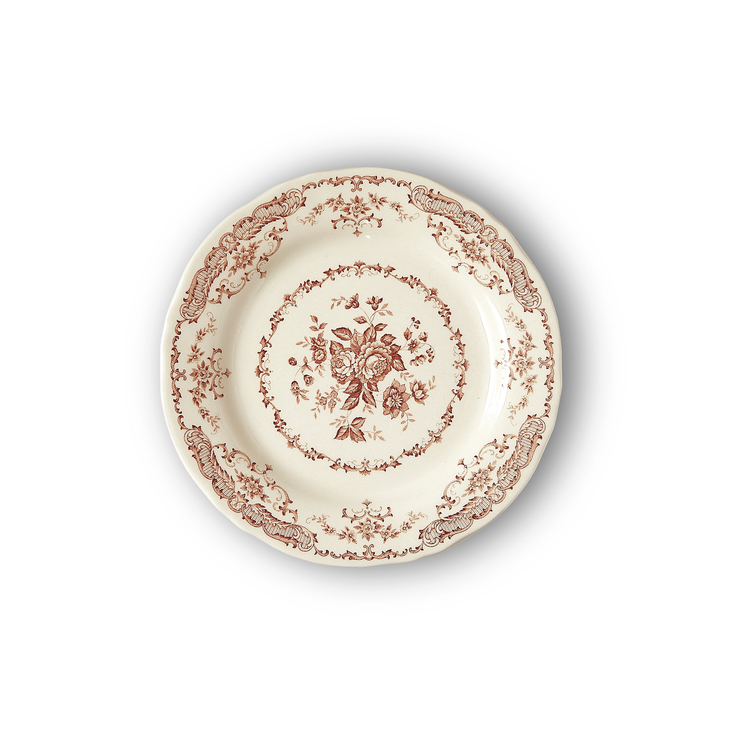PIATTO FRUTTA CM.20,7 ROSE TERRACOTTA