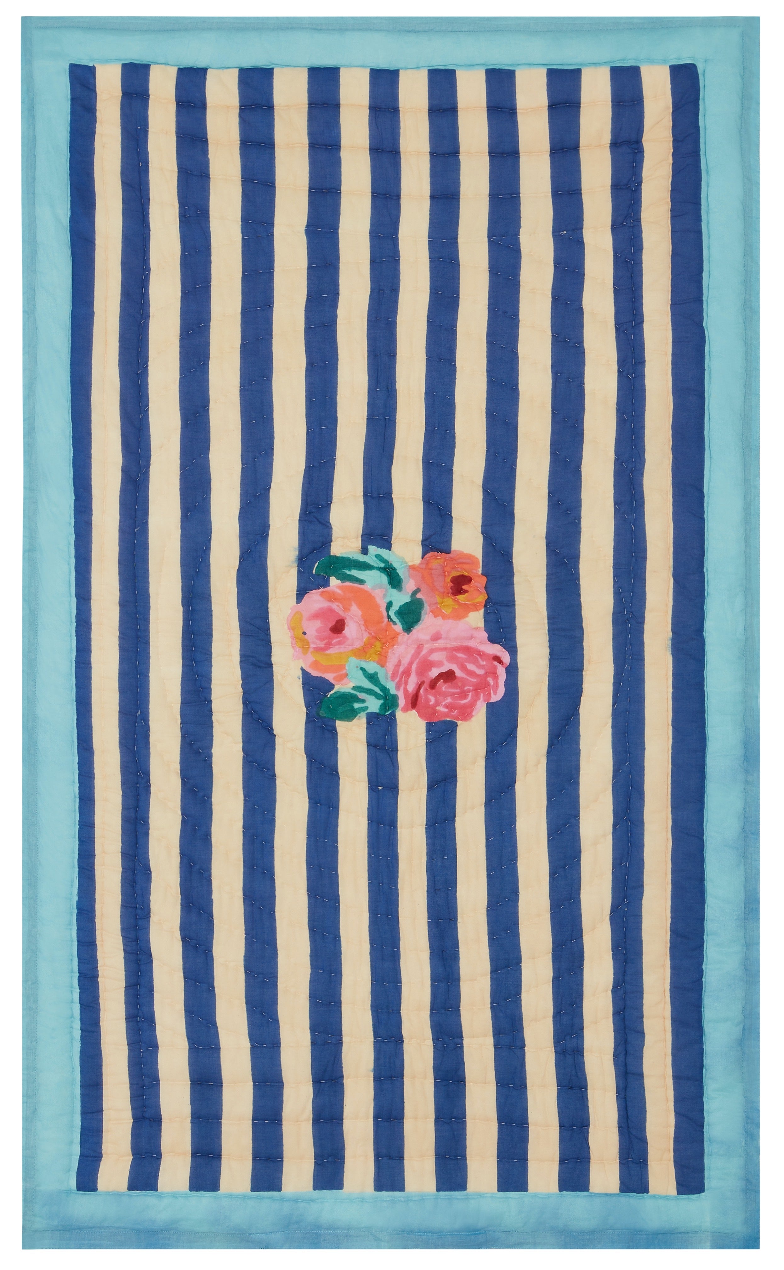 Junior Quilt Nizam Stripes Blue Natural