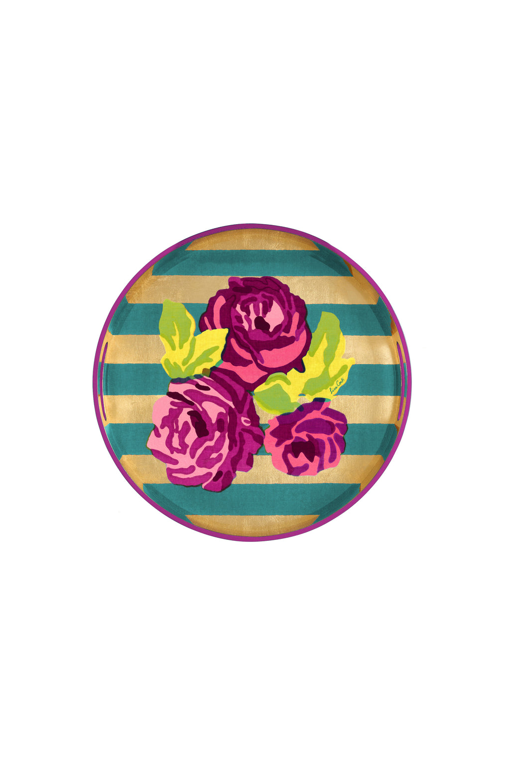 Round Tray Gold Nizam Stripes Veronese