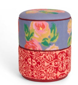 Ottoman Nizam Grey Damask Red Rose